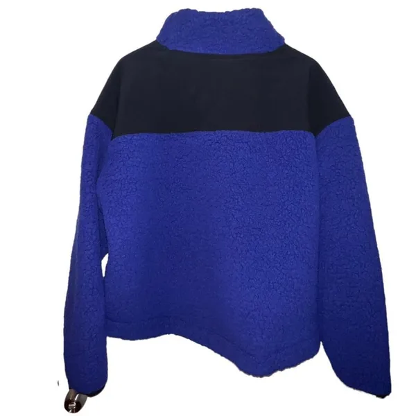 Women's UA Sherpa‎ Fleece Mock Neck Jacket Pullover Blue / Black Size XL NWT - Image 4