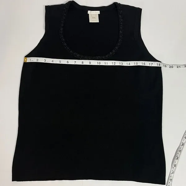 Austin Reed Womens Sweater Vest Sz XL Silk-Blend Sleeveless Bead Retro 90s Y2K - Image 3