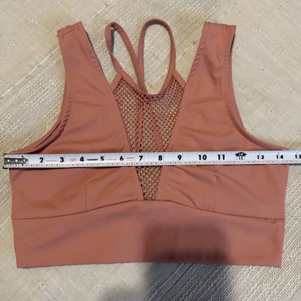 Forever 21 Pink Mesh Inset Sports Bra Tank‎ Top Athletic Workout Women's Medium - Image 9