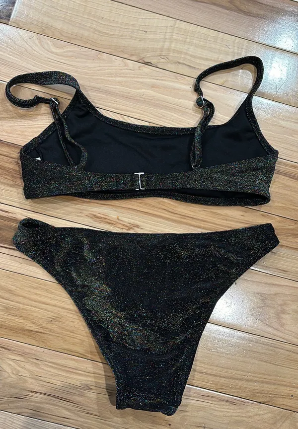 Xhilaration Black Sparkle Bikini - Image 2
