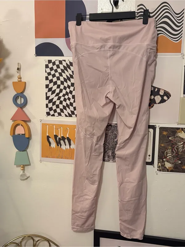 Mono B Blush Pink High Rise Leggings Size Large Zipper Pockets - Image 6