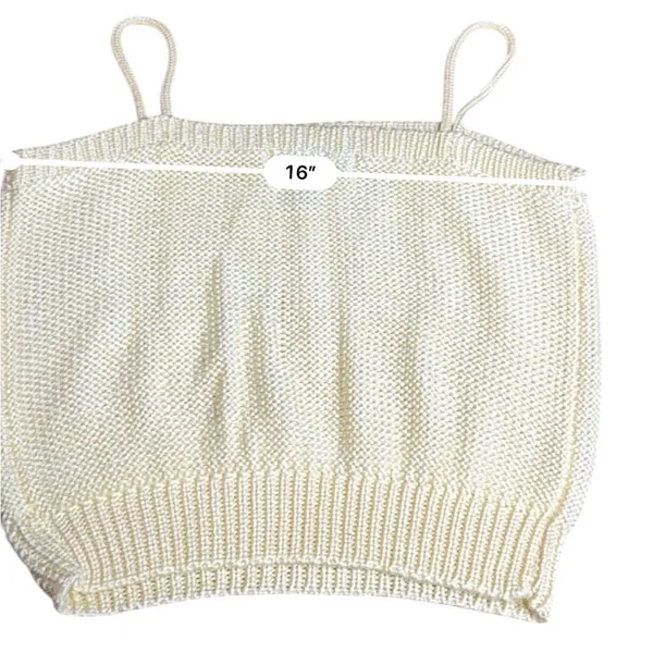 Unique Vintage 90s Vintage E.V. Ltd Pale Yellow Cable Knit Cami Top Acrylic Sweater Tank Med - Image 6