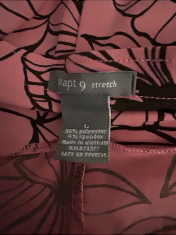 Apt. 9 Women's Pink Floral A-Line Stretch Waist Skirt SZ Large - Image 7