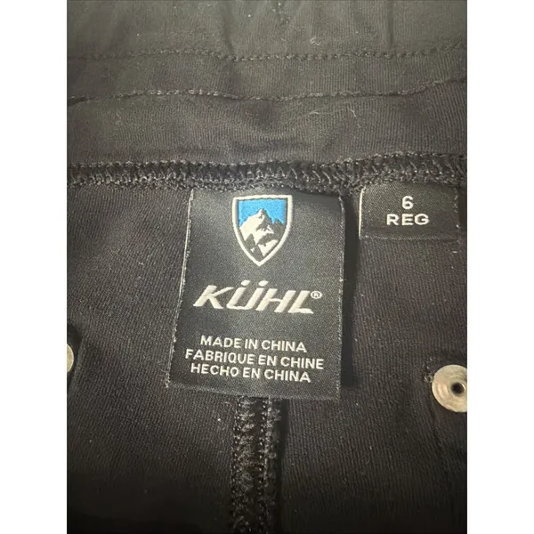 KÜHL Mova Straight Leg Pants Black Hiking Cargo Stretch Pull On Womens 6 Reg - Image 5