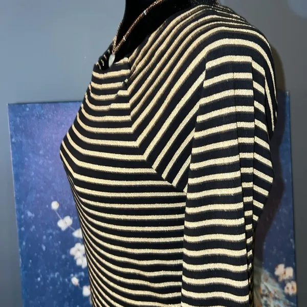 Ralph Lauren Size M Striped Squared Boatneck Long Sleeve Top - Image 5