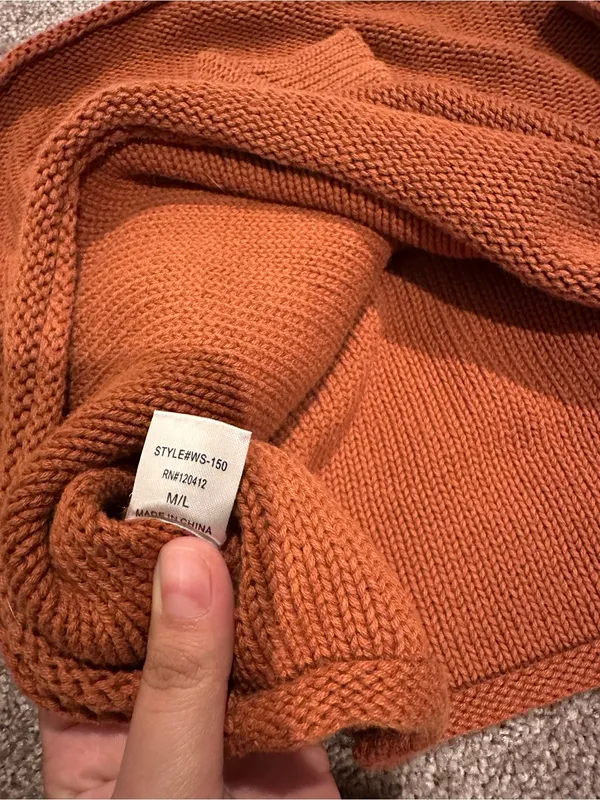 Rust Orange Knit Sweater Size M/L 0629 Size M - Image 2