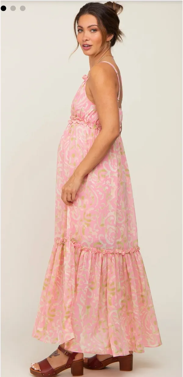 Aemi + Co maternity dress Pink Size L - Image 2