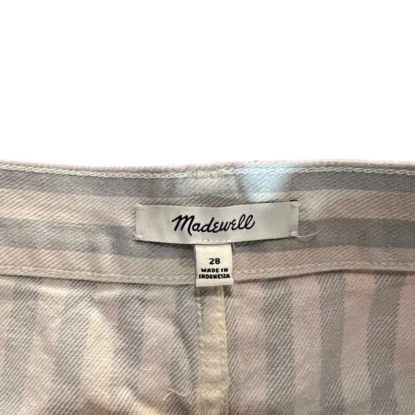 Madewell Skirt Womens Size 28 Blue White‎ Striped Denim A-Line Mini - Image 3