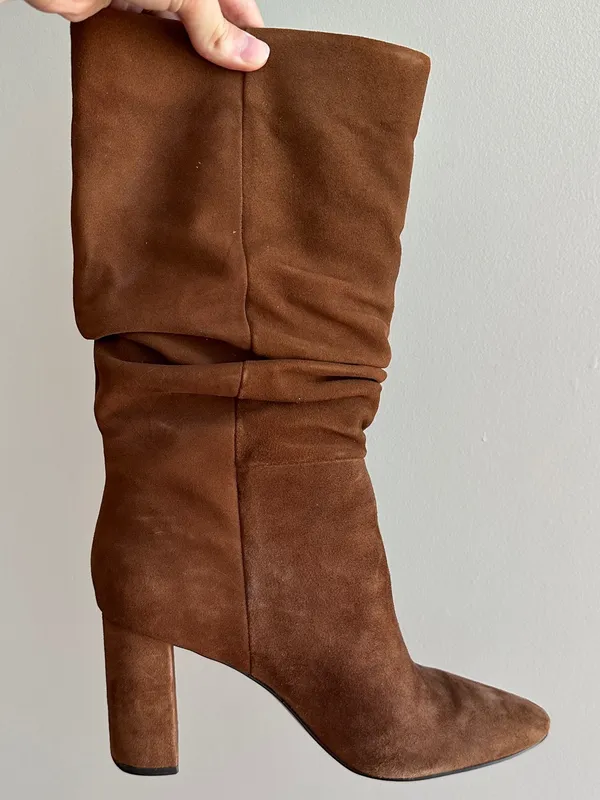 Banana Republic Midshaft Slouch Suede Boots, Nutmeg, Size 9.5 - Image 12
