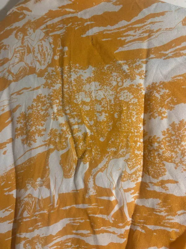 Reformation Yellow Cuban Print Collared Shirt - Image 8