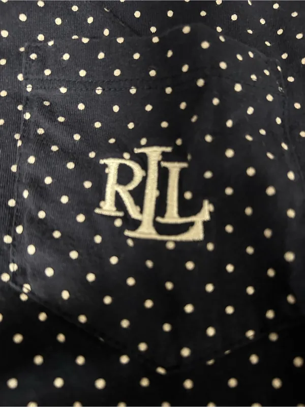 Lauren Ralph Lauren Navy and White Polka Dot Capri Pajama Set - Image 2