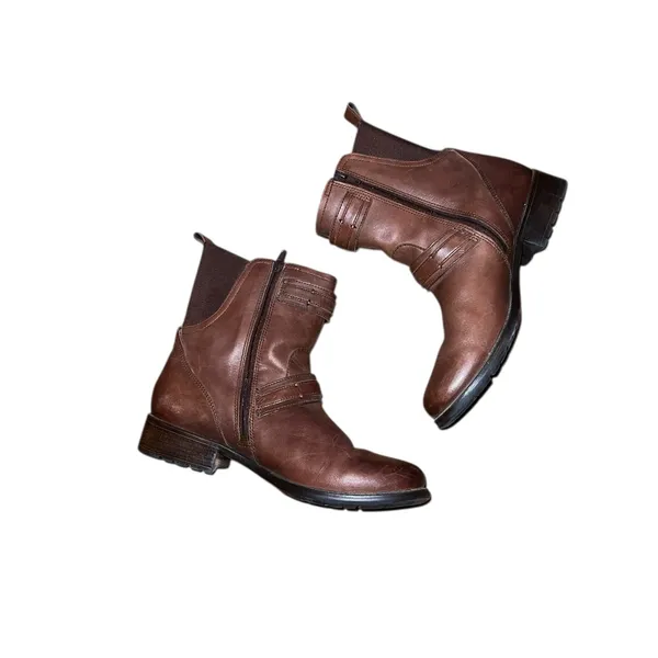 Clarks Brown Leather Boots Size 8 1/2 M - Image 3