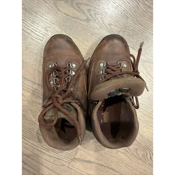 Timberland Vintage Brown Leather Ankle Boots euro Hiker 95310 Size 6 90s - Image 6