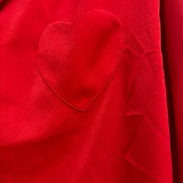 No boundaries New! Red Satin Heart Pocket Women's Pajama Set size L - Image 4