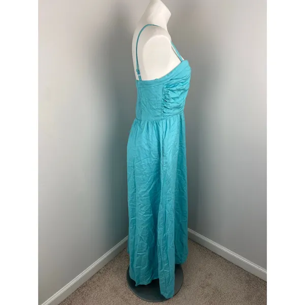 Aaron & Amber Linen Blend Maxi Dress Large Pockets - Image 3