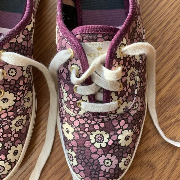 Kate Spade Keds X Sneakers Purple Floral Design Women’s Shoe Size 6.5 Casual - Image 2