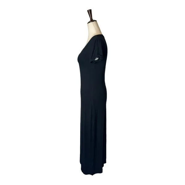 C&C California Dress Women‎ XS Black Short Sleeve Scoop Neck Tee Maxi Lounge - Image 7