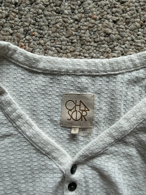 White Henley Long Sleeve Gray - Image 3