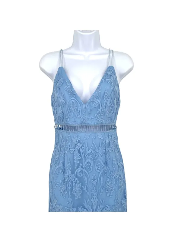Pink Lily Lace Cutout Mini Dress Light Blue Size Small NWT Coquette Soft Girl - Image 2