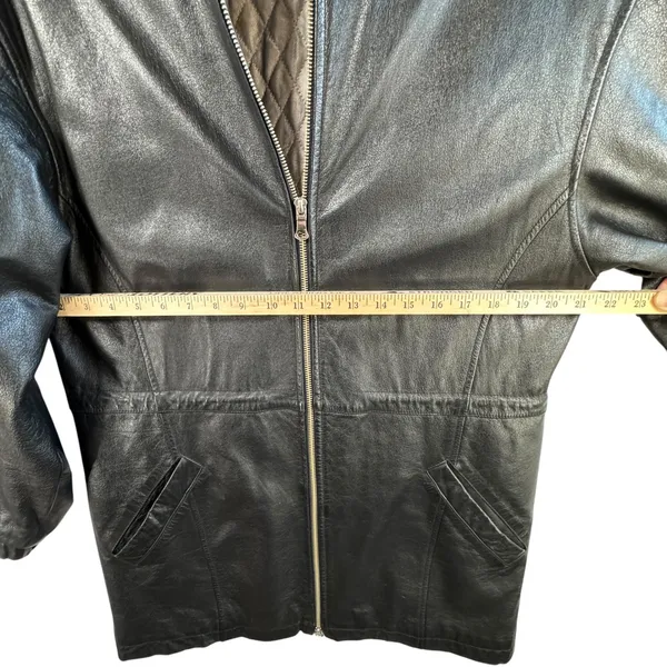 Wilsons Leather Hooded Leather Coat‎ Full Zip Pockets Black Size M Capsule READ - Image 10