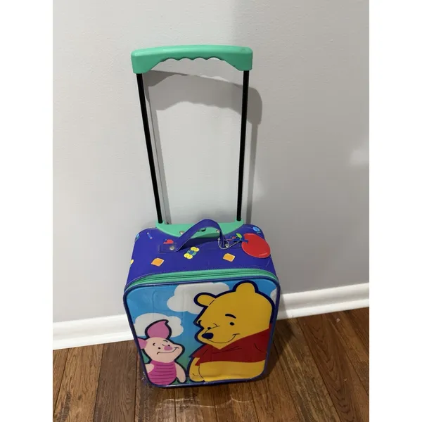 Vintage Disney Store Winnie‎ the Pooh & Piglet Rolling Suitcase Luggage Carry On - Image 8