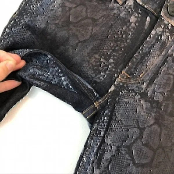 HUDSON JEANS Nicole Super Skinny Jeans Snakeskin Mid Rise Black Dark Wash Denim - Image 6