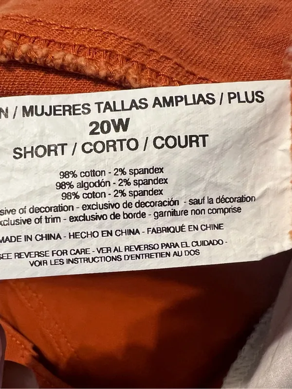 Gloria Vanderbilt Amanda cotton jean in burnt orange 20W Short - Image 4