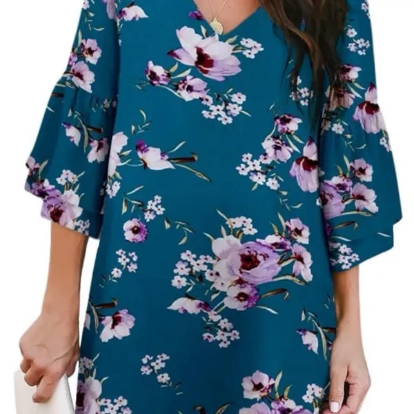 Floral Dress Belongsci Size Large Blue - Image 6