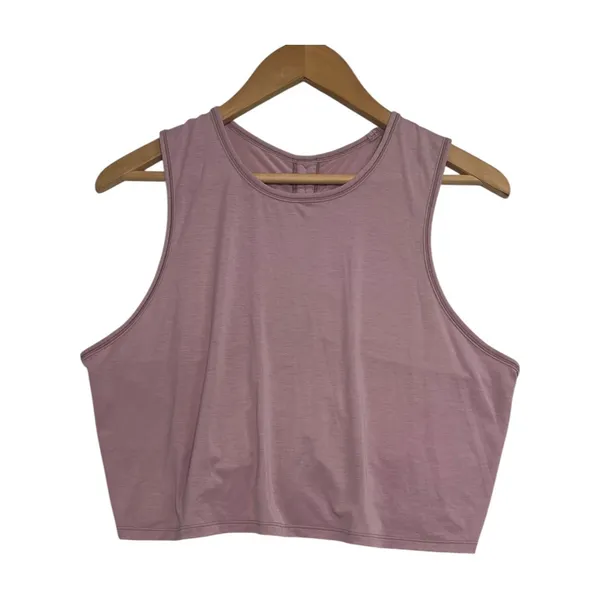 Lululemon Cinch Me Up Tank Womens 8 Purple Ruched Back Yoga Activewear Cropped - Image 3