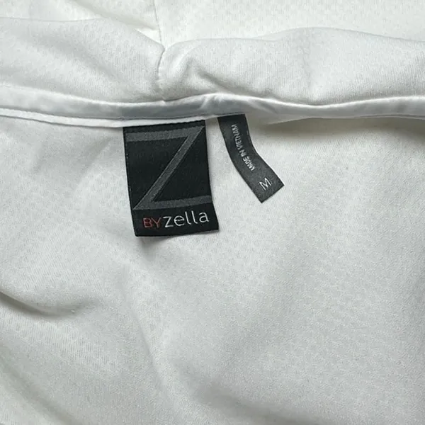 Z by Zella Windbreaker Jacket Full Zip Hoodie White Womens Medium Active Workout - Image 5