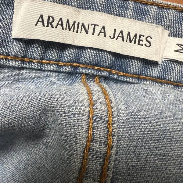 Araminta James Denim Jeans‎ Merci Mini Wrap Y2K Skirt Blue Normcore - Image 4