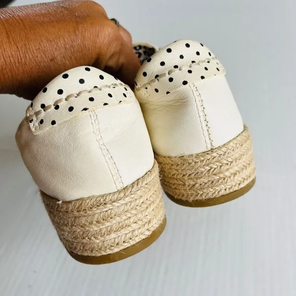 Dolce Vita Sz 6.5 White‎ Leather Platform Espadrille Slip On Shoes Zipper Front - Image 6
