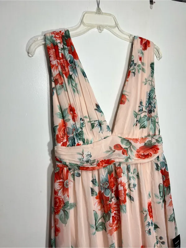 NWT Lulus Garden Meandering Blush Floral Print Maxi Dress size L - Image 5