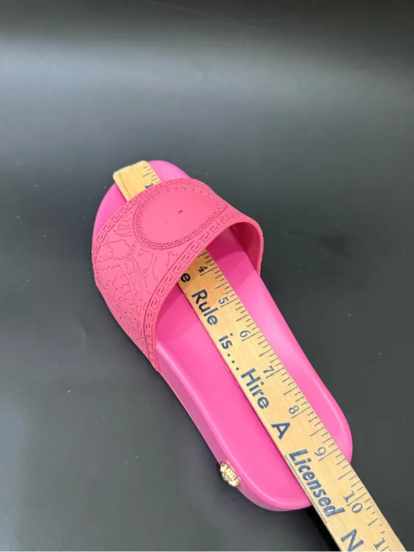 VERSACE Hot Pink Medusa Palazzo Pool Slides MISSING MEDUSA - Image 9