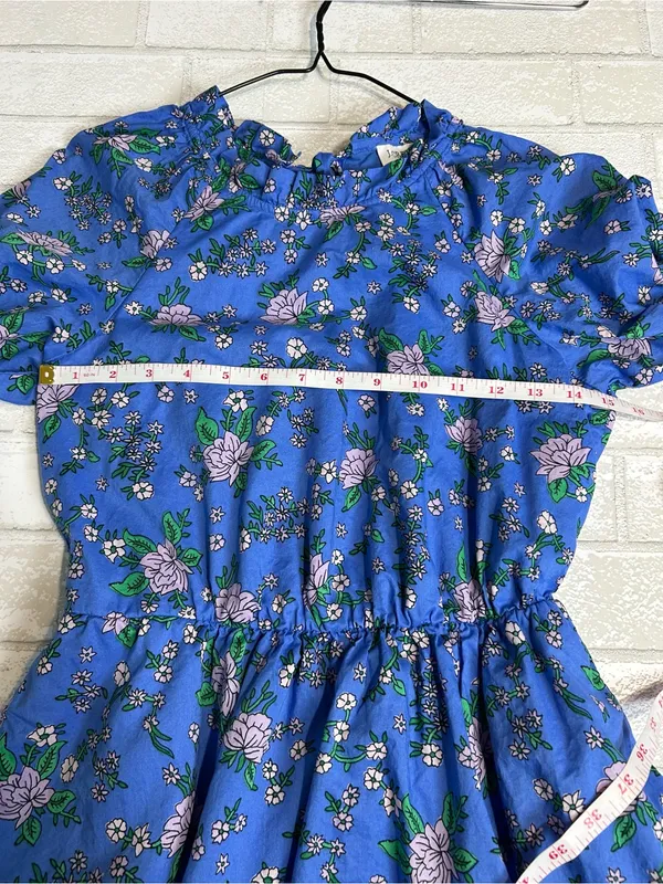 JCrew Factory Blue Floral Tie-Back Floral Dress Size 2 vacation resort wear - Image 7