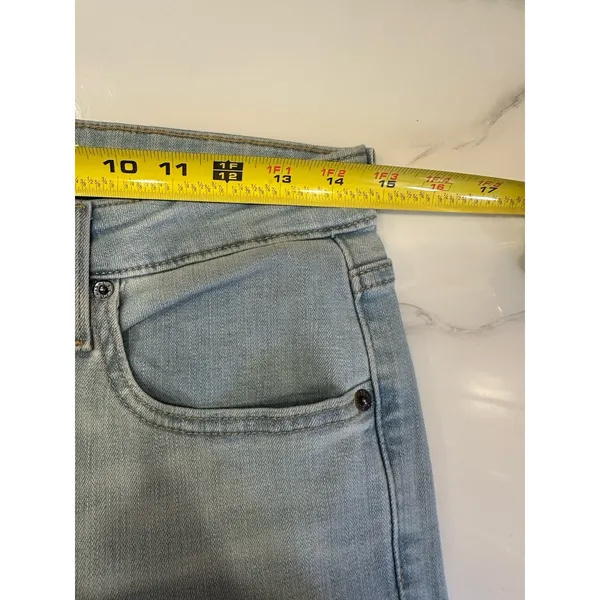 Levi’s 726 Flare Jeans Women's Size 29x30(actual 29) Light Blue Raw Hem Stretch - Image 7