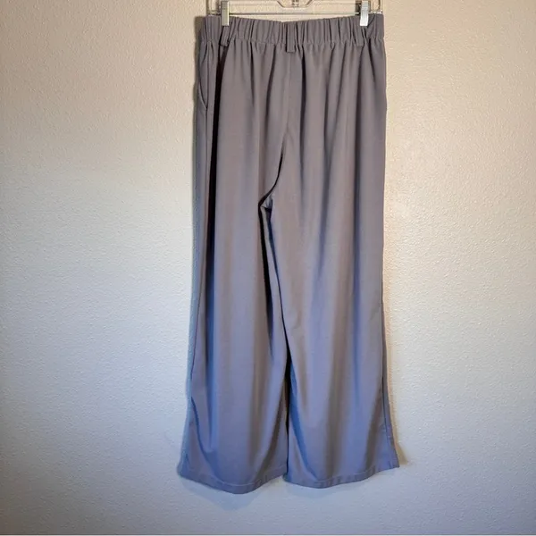 Halara Grey High Rise Wide Leg Pants Womens L Casual Comfort Classic Trousers - Image 8