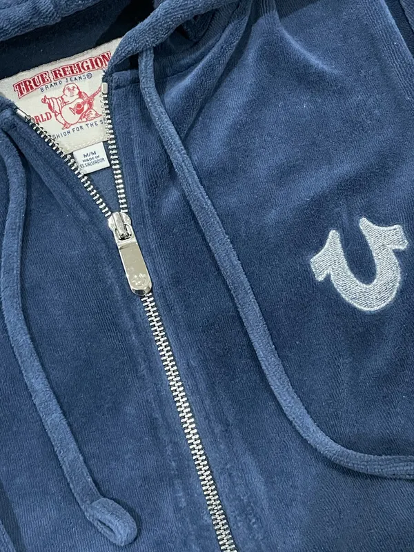 True Religion Navy Velour Tracksuit - Image 6