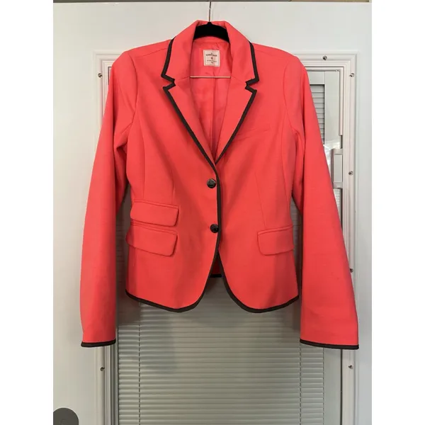 Gap Academy Neon Pink Gray‎ Trim Blazer Jacket Sz 4 - Image 2