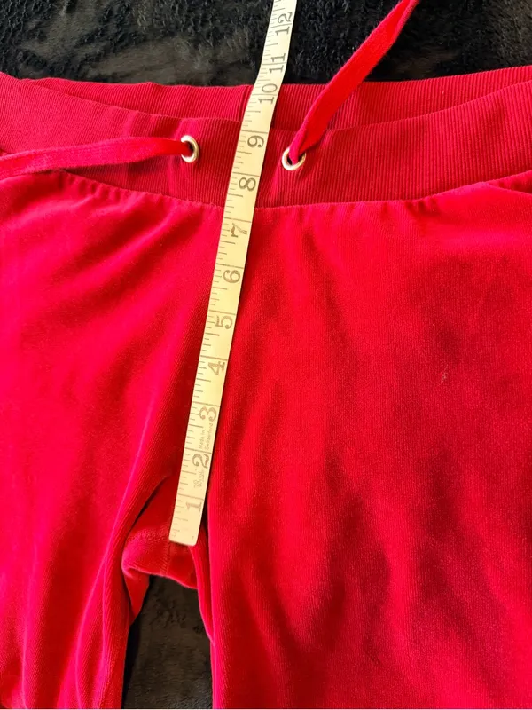 Sarah Johnson Y2K Red Velour pants, pull up elastic waist, Juicy inspo sz M - Image 5