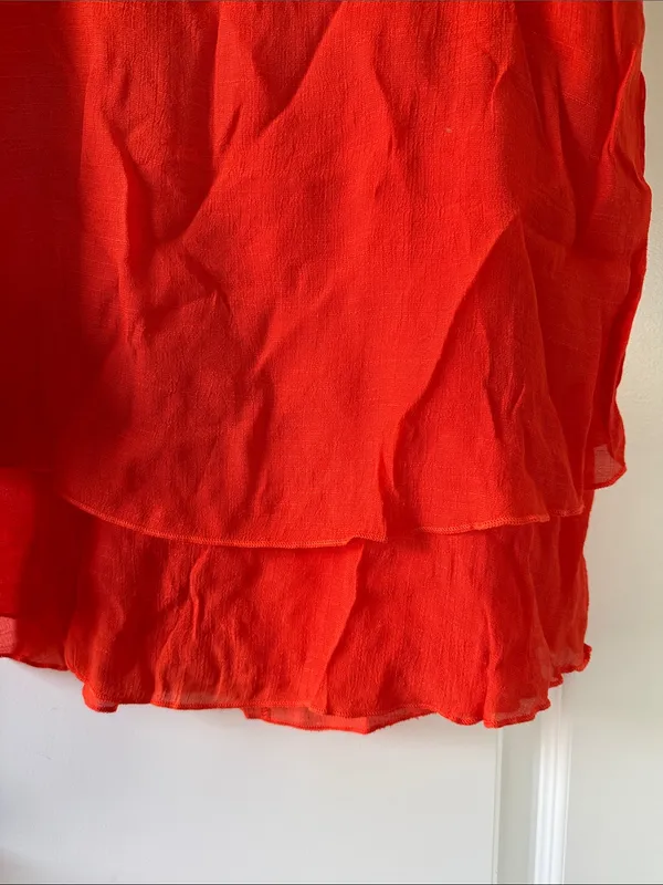 Women’s Bright Red Sleeveless Layered Tank / J34 - Image 3