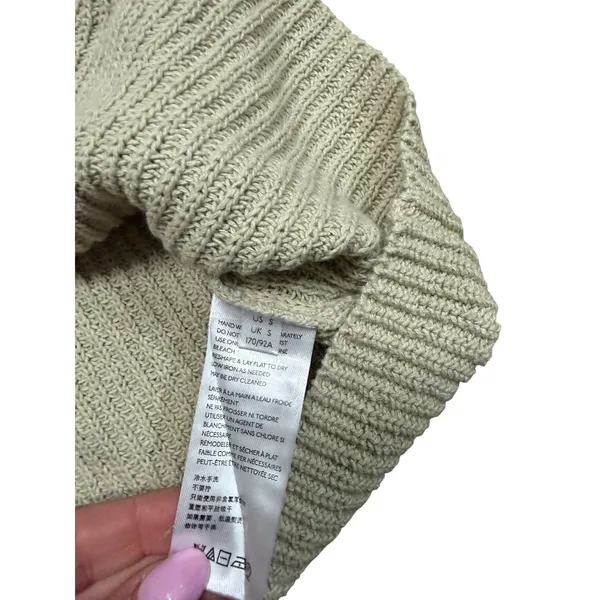 FP Beach Free People Beige Ribbed Mock Neck Boxy Knit Sweater Vest Top Small - Image 4