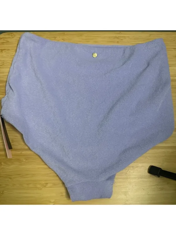 NWT Victoria's Secret Swim Bikini Bottom Small Purple High Waist Retro Beach - Image 5