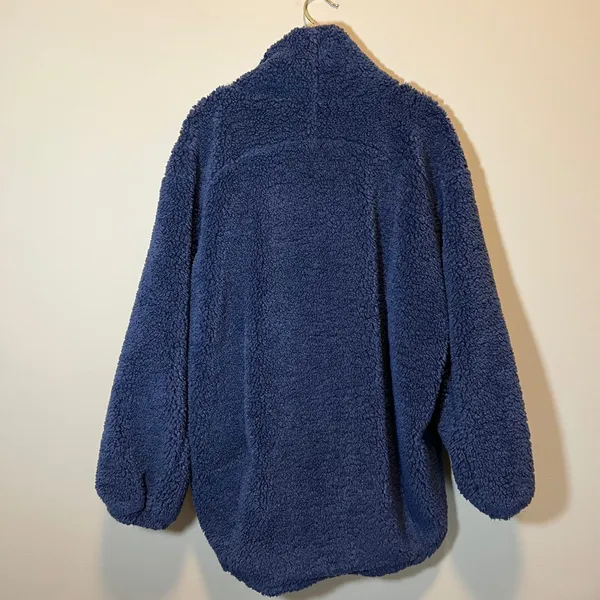 Lululemon Warmth Restore Sherpa Pullover Navy Blue Funnel Neck Fleece Size 10 - Image 8