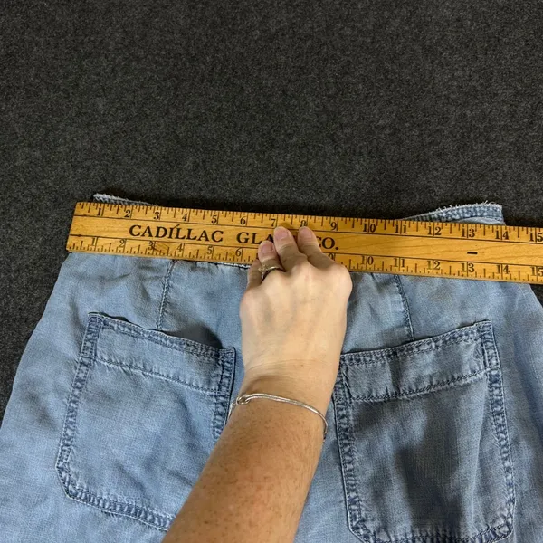 American Eagle Light Wash Lyocell Wide Leg Crop Drawstring Pants Blue 4 Short - Image 8