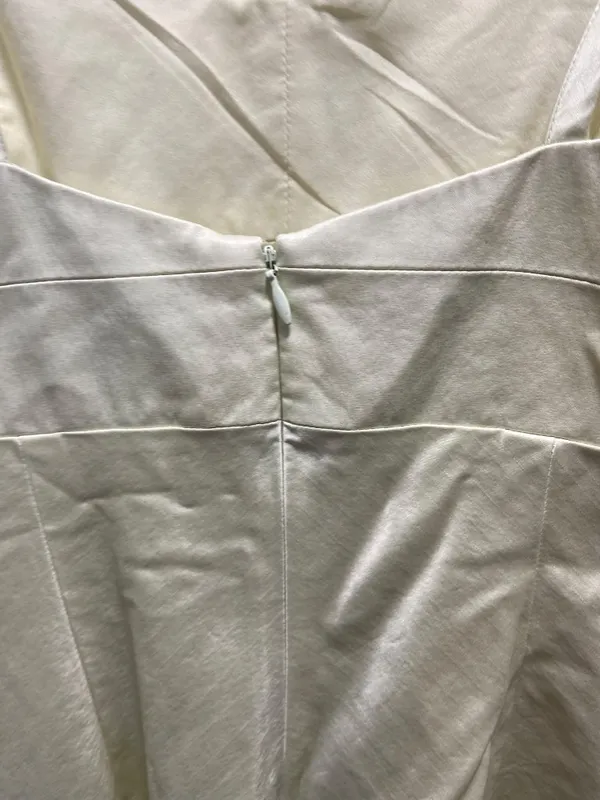 Banana Republic Y2K Satin Midi Dress Lime Size 4 Minimalist Special Occasion - Image 9