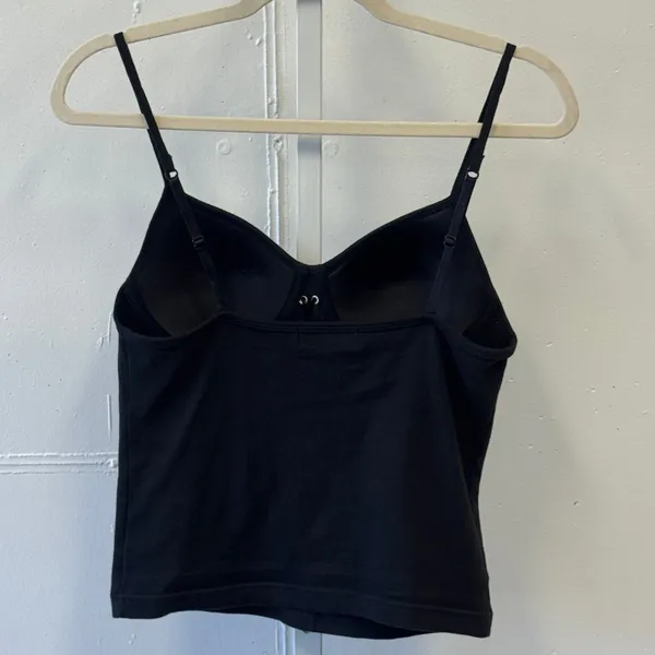 Y2K Betty Blue Lace Up Corset Style Build In Bra Bustier Cami‎ Top Gothic Lg Blk - Image 2