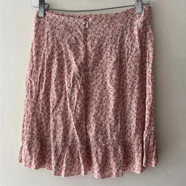 Brandy Melville Pink Rose‎ Floral Cara Ruffle Skirt - Image 7