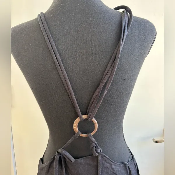 Anthropologie NEW WITH TAGS Cotton Bib‎ Overall Midi Dress 8 boho minimalist - Image 7