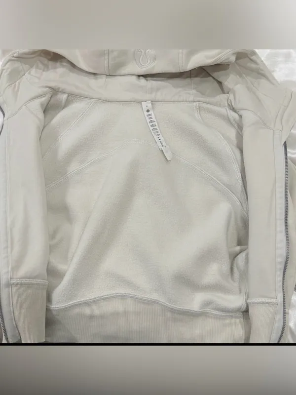 Lululemon Scuba Full-Zip Cropped Hoodie Size 8 Bone Athleisure Lounge Minimal - Image 8